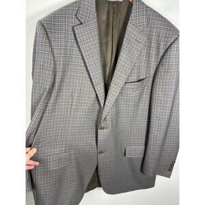 Canali 1934 Men's Brown Windowpane Suit Blazer Sport Coat Business Professional
